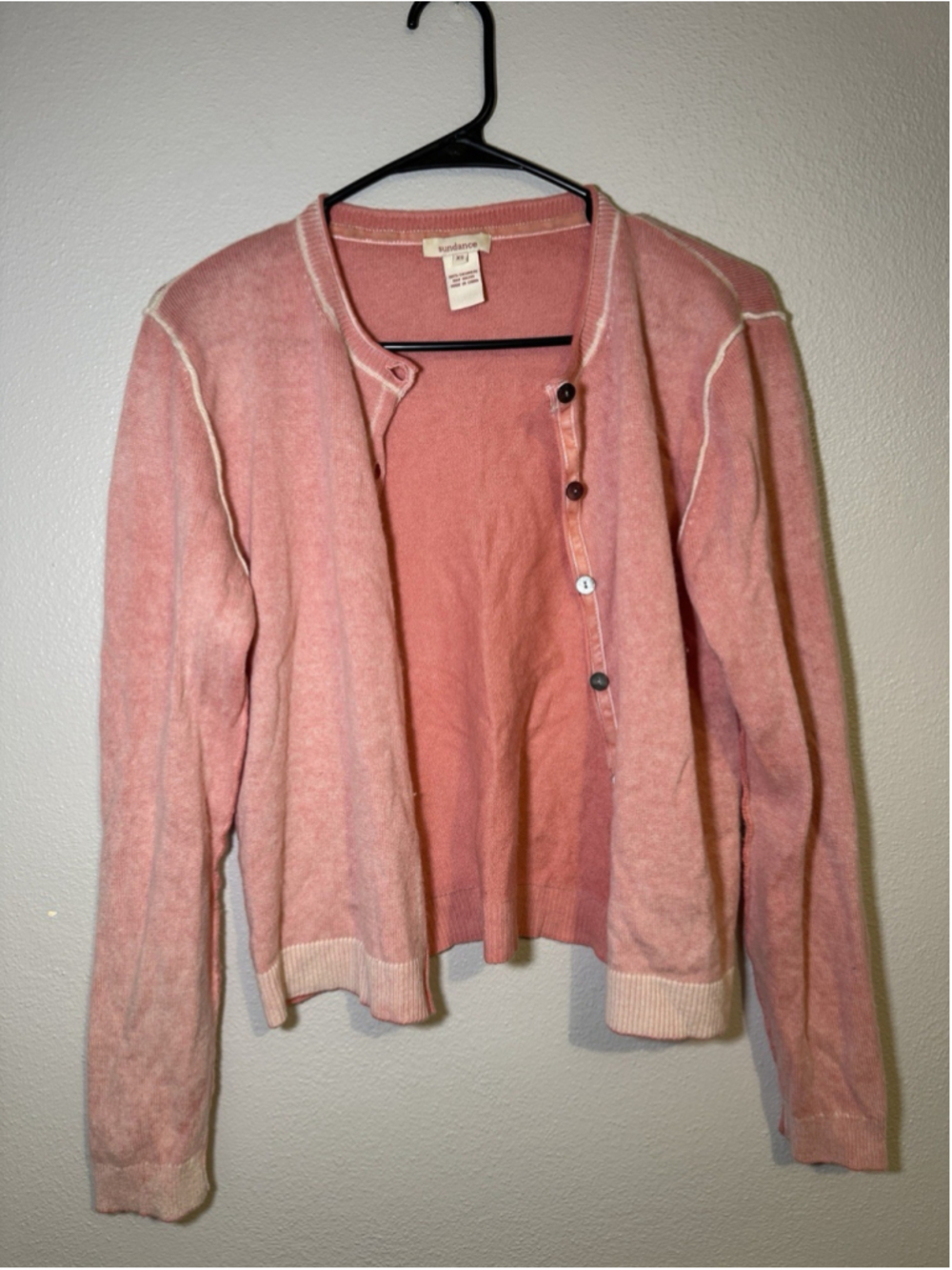Sundance Womens Cashmere Cardigan Sweater XS Minimalist Heritage Cottagecore Y2K